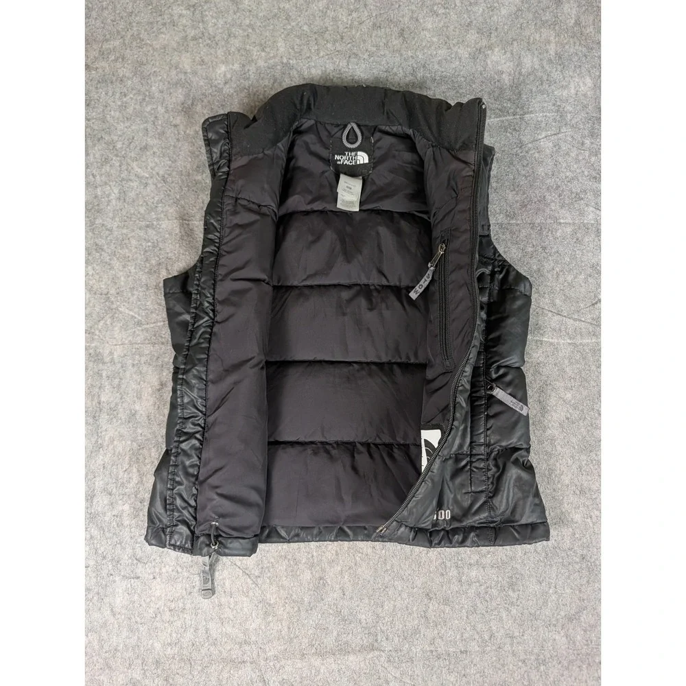The North Face Girls 600 Fill Down Puffer Vest Black Ripstop Full Zip M
